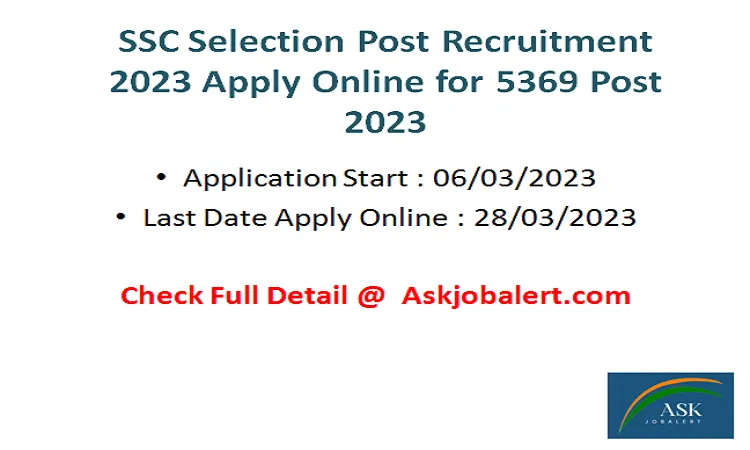 SSC Selection Post Recruitment 2023
