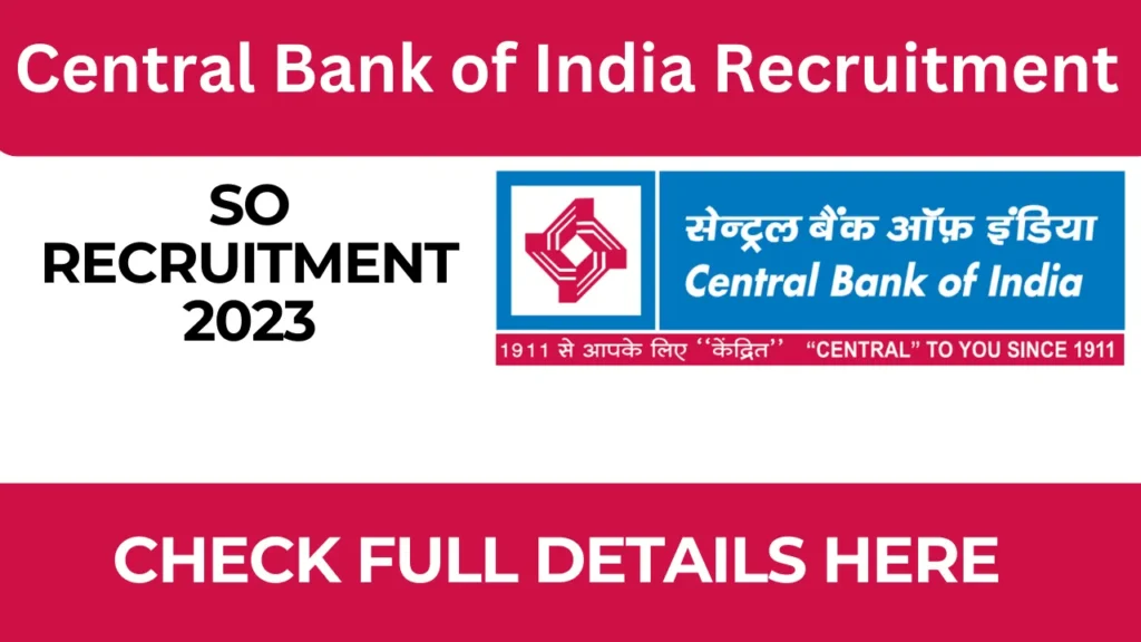 Central Bank of India Recruitment 2023: